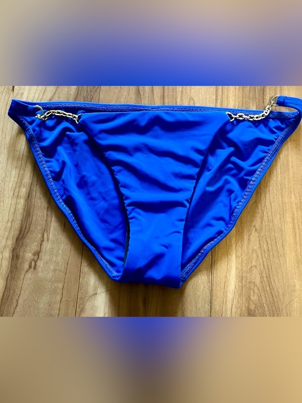 Vix Paula Hermanny Royal Blue Bikini Bottom with Gold Accent